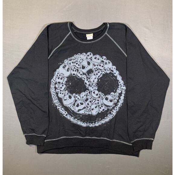 Jack Skellington Nightmare Before Christmas Crewneck Sweatshirt Y2K 2XL NWT - Picture 1 of 7